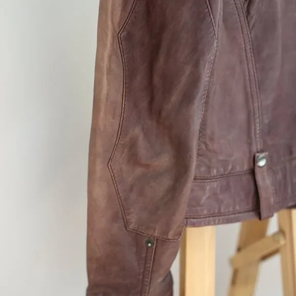 Danier brown leather jacket - Picture 4 of 5